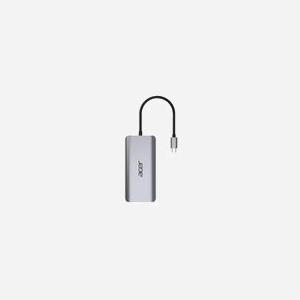 Acer Dongle 12-en-1 USB 3.2 Gen 1 Type-C Argent : 2x USB 2.0, 2x USB 3.2 Gen 1 Type-A, 2x HDMI 2.0, 1x DisplayPort 1.4, Ethernet Gigabit, Lecteur SD/MicroSD, Audio 3.5mm, Alimentation 100W, Compatible Windows/macOS/ChromeOS - Miniature 5
