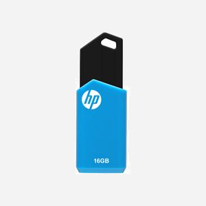 Clé USB HP v150w 16 Go USB Type-A 2.0 Noir/Bleu Format Slide Compatible Windows Température d'opération 0-60°C Réf. HPFD150W-16
