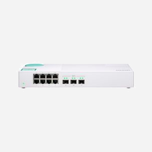 QNAP QSW-308S Switch Non-Géré 8xGigabit Ethernet + 3x10G SFP+ Capacité 76 Gbit/s Boîtier Blanc, sans ventilateur, Alimentation Externe - Miniature 1