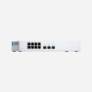 QNAP QSW-308S Switch Non-Géré 8xGigabit Ethernet + 3x10G SFP+ Capacité 76 Gbit/s Boîtier Blanc, sans ventilateur, Alimentation Externe - Miniature 5