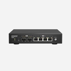 QNAP QSW-2104-2S Commutateur Non-Géré 4x 2.5G Ethernet RJ45 + 2x 10G SFP+ - Capacité 60 Gbit/s, IEEE 802.3az, Sans Ventilateur - Miniature 1