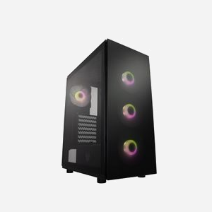 FSP CMT340 Plus Boîtier PC Bureau Noir - ATX/Micro-ATX/ITX, 4 ventilateurs 120mm, Radiateur avant 360mm/supérieur 240mm, USB 3.2 Gen 1, baie 2.5/3.5" - Miniature 1