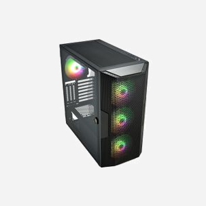 FSP CUT592 Tower Noir - Boîtier PC ATX/EATX/micro ATX/Mini-ITX, 3x140mm avant, 1x140mm arrière, USB 3.2, 2x3.5", 3x2.5", verre trempé - Miniature 3
