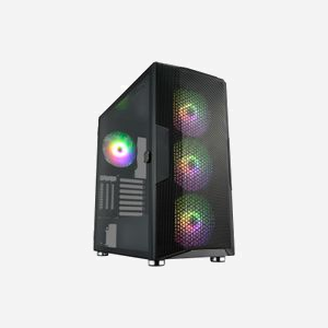 FSP CUT592 Tower Noir - Boîtier PC ATX/EATX/micro ATX/Mini-ITX, 3x140mm avant, 1x140mm arrière, USB 3.2, 2x3.5", 3x2.5", verre trempé - Miniature 5