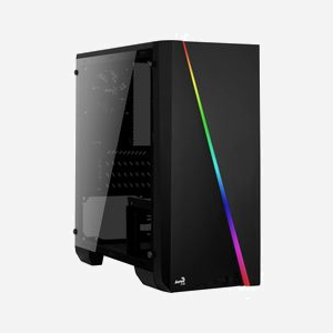 Aerocool Cyclon Mini - Boîtier PC Mini Tower Noir - Micro ATX/Mini-ITX, Acier, Baies 2.5/3.5", USB 3.2 Gen 1, Vent. 80mm, Sans Alimentation - Miniature 1