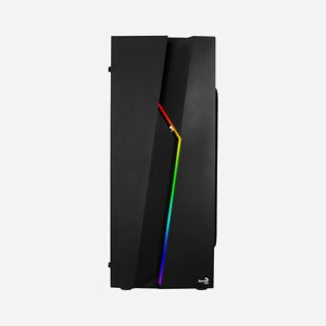 Aerocool Bolt Midi Tower Noir - Boîtier PC ATX/micro ATX/Mini-ITX, Acrylique, 2x3.5", USB 3.2 Gen 1, Ventilateur 120mm arrière, façade éclairée, compatible radiateur 240mm. - Miniature 2