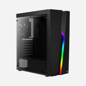 Aerocool Bolt Midi Tower Noir - Boîtier PC ATX/micro ATX/Mini-ITX, Acrylique, 2x3.5", USB 3.2 Gen 1, Ventilateur 120mm arrière, façade éclairée, compatible radiateur 240mm. - Miniature 3