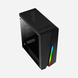 Aerocool Bolt Midi Tower Noir - Boîtier PC ATX/micro ATX/Mini-ITX, Acrylique, 2x3.5", USB 3.2 Gen 1, Ventilateur 120mm arrière, façade éclairée, compatible radiateur 240mm. - Miniature 4