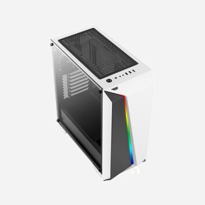Aerocool CYLONPROWG Blanc - Boîtier PC Midi Tower ATX/micro ATX/Mini-ITX, 2x3.5", 4x2.5", USB 3.2 Gen 1, Ventilateur 120mm arrière, façade RGB, compatible watercooling 240mm - Miniature 4
