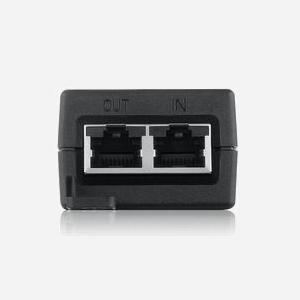 Zyxel PoE Injector Gigabit Ethernet 2.5 GbE 30W - Standards IEEE 802.3ab/at/bz/u - 2 Ports RJ-45 - PoE - Alimentation 100-240V - Noir - Miniature 3
