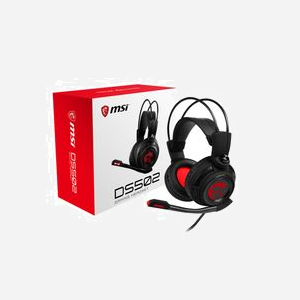 MSI DS502 Casque Gaming Filaire Arceau Circum-Aural Noir/Rouge, Transducteurs 40mm, Microphone Omnidirectionnel, USB, Surround 7.1 Xear™ Living