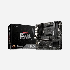 MSI B550M PRO-VDH WIFI : Carte mère AMD B550 Micro ATX Socket AM4 - DDR4 128Go max, SATA III, RAID 0/1/10, Wi-Fi 5 (802.11ac), Gigabit Ethernet - Miniature 1