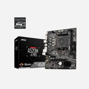 MSI A520M-A PRO : Carte mère micro ATX AMD A520 Socket AM4 - DDR4-SDRAM 64Go max, SATA 6Gb/s, M.2 PCIe 3.0, Gigabit Ethernet, Realtek ALC892 - Miniature 5