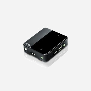 ATEN Commutateur KVM USB DisplayPort 2 ports CS782DP-AT - Résolution 4K Ultra HD 60Hz - Ports Console USB A/DisplayPort/Audio 3.5mm - Câbles inclus - Miniature 1