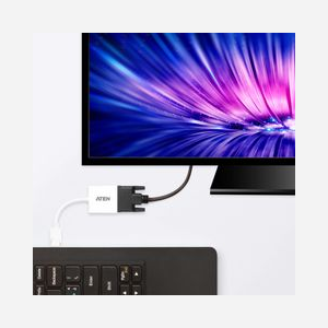 Adaptateur ATEN VC965-AT DisplayPort 1.2 Mâle vers DVI-I Mâle, résolution max. 4096x2160, bande passante 165MHz, plastique, 0-50°C, 88g - Miniature 2