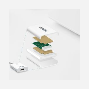 ATEN VC981-AT Adaptateur actif Mini DisplayPort 1.2a vers HDMI 4K UHD (3840x2160) 30Hz HDCP 1.3 Connecteurs mâle/femelle, blanc - Miniature 4