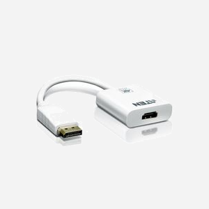 ATEN Adaptateur Actif DisplayPort 1.1a vers HDMI 4K VC986-AT - Résolution 3840x2160 60Hz - HDCP 1.3 - Connecteurs Mâle/Femelle - Blanc - Miniature 1