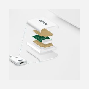 ATEN Adaptateur Actif DisplayPort 1.1a vers HDMI 4K VC986-AT - Résolution 3840x2160 60Hz - HDCP 1.3 - Connecteurs Mâle/Femelle - Blanc - Miniature 4