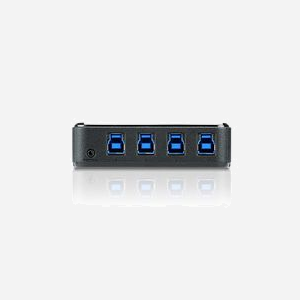 ATEN US434-AT : Commutateur USB 3.2 Gen1 4x4 Ports (5 Gbps) avec Sélecteur Déporté, Connecteurs Type-A et Type-B, Alimentation Micro-USB, Boîtier Plastique Noir - Miniature 3