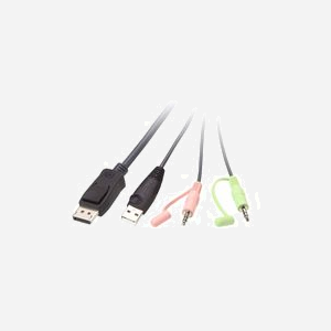 ATEN Commutateur KVM 2 Ports DisplayPort USB 2.0 4K UHD (4096x2160@30Hz) avec Audio, Câbles Intégrés (1.2m), Sélecteur de Port Distant - Miniature 2