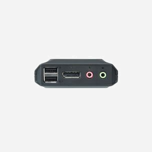 ATEN Commutateur KVM 2 Ports DisplayPort USB 2.0 4K UHD (4096x2160@30Hz) avec Audio, Câbles Intégrés (1.2m), Sélecteur de Port Distant - Miniature 4