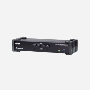 ATEN Commutateur KVMP™ HDMI 4K CS1824-AT-G : 4 Ports USB 3.0, Résolution max. 4096x2160 60Hz, Ports Console USB/Audio, HDCP, Noir - Miniature 1
