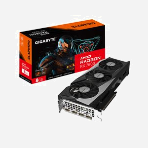 GIGABYTE Radeon RX 7600 GAMING OC 8G, 8 Go GDDR6, Fréquence GPU 2755MHz, 2xDP 1.4a, 2xHDMI 2.1a, PCIe 4.0, WINDFORCE 3X, RGB Fusion - Miniature 1