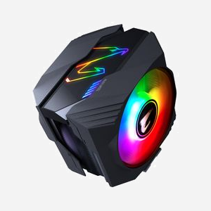 GIGABYTE GP-ATC800 Refroidisseur d'air CPU, 2 ventilateurs 12cm, 600-2000 tr/min, 18-31dB, TDP 200W, sockets Intel/AMD, radiateur aluminium, noir - Miniature 1