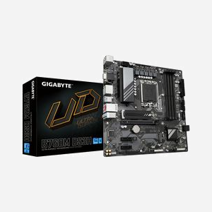 GIGABYTE Carte Mère B760M DS3H : Intel LGA 1700, DDR5 jusqu'à 7600MHz (OC), 2x PCIe 4.0 M.2, LAN 2.5GbE, USB 3.2 Gen, Micro ATX