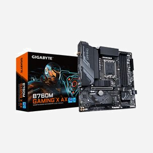 GIGABYTE B760M Gaming X AX : Carte mère Intel LGA 1700, DDR5 jusqu'à 7600MHz, 2x PCIe 4.0 M.2, Wi-Fi 6E, LAN 2.5GbE, USB 3.2 Gen 2