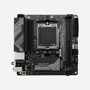 GIGABYTE A620I AX Carte Mère AMD A620 Mini ITX Socket AM5 Ryzen 7000 DDR5-SDRAM 96Go Max, M.2, SATA III, 2.5GbE, WiFi 6E, Bluetooth 5.3 - Miniature 2