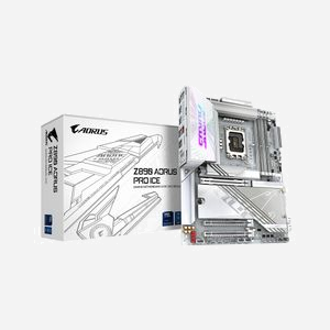 GIGABYTE Z890 AORUS PRO ICE : Carte mère Intel LGA 1851, DDR5 jusqu'à 9500MHz (OC), PCIe 5.0, Wi-Fi 7, LAN 5GbE, Thunderbolt 4