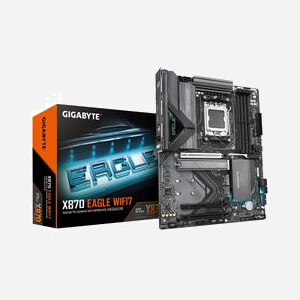GIGABYTE X870 EAGLE WIFI7 : Carte mère AMD AM5 Ryzen 9000, DDR5 jusqu'à 8200MHz(OC), PCIe 5.0, Wi-Fi 7, LAN 2.5GbE, USB 4, Chipset AMD X870