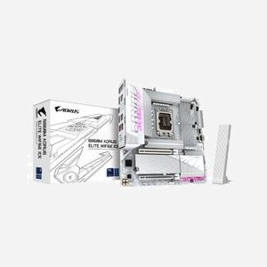 GIGABYTE B860M AORUS ELITE WF6E ICE : Intel Core Ultra, DDR5 jusqu'à 9200MHz, PCIe 5.0 M.2, LAN 2.5GbE, Wi-Fi 6E, USB 4, mATX