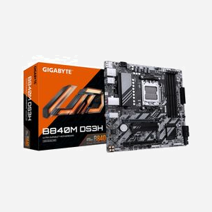 GIGABYTE B840M DS3H : Carte mère AMD Socket AM5, Ryzen 9000 Series, DDR5 jusqu'à 8200MHz, 2x PCIe 4.0 M.2, LAN 2.5GbE, USB 3.2 Gen 1 - Miniature 1