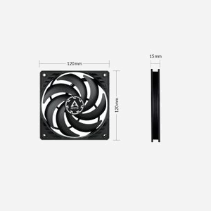 ARCTIC P12 Slim PWM PST - Ventilateur 120x120x15mm - 300-2100 tr/min - 71.53 m³/h - 0.3 Sone - Roulement FDB - Noir - Miniature 3
