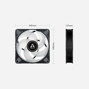ARCTIC P14 PWM PST A-RGB 0dB Ventilateur 140mm Noir, 0-1900 RPM, 0.3 Sone, 117.06 m³/h, FDB, 4-Pin, A-RGB, 12V - Miniature 4