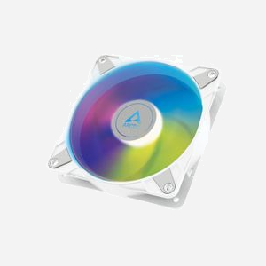 ARCTIC P12 PWM PST A-RGB 0dB Ventilateur 120mm Blanc, 0-2000 RPM, 82.91 m³/h, 85 mmH2O, FDB, 4-Pin PWM, 12 LEDs A-RGB, Boîtier PC - Miniature 1
