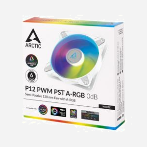 ARCTIC P12 PWM PST A-RGB 0dB Ventilateur 120mm Blanc, 0-2000 RPM, 82.91 m³/h, 85 mmH2O, FDB, 4-Pin PWM, 12 LEDs A-RGB, Boîtier PC - Miniature 4