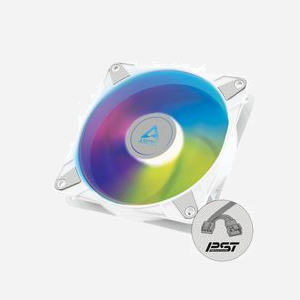 ARCTIC P14 PWM PST A-RGB Ventilateur 140mm Blanc - 0-1900 RPM, 0.3 Sone, 117.06 m³/h, Roulement FDB, Connecteur 4-Pin + 4-Pin, 12V - Miniature 1