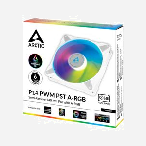 ARCTIC P14 PWM PST A-RGB Ventilateur 140mm Blanc - 0-1900 RPM, 0.3 Sone, 117.06 m³/h, Roulement FDB, Connecteur 4-Pin + 4-Pin, 12V - Miniature 4