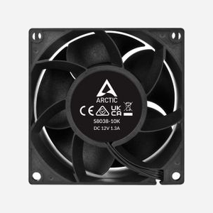ARCTIC Ventilateur Processeur S8038-10K 80x80x38mm, 500-10000 RPM, 173.3 m³/h (102 CFM), Pression 51 mmH2O, Roulement à Billes Double, 4-Pin PWM - Miniature 4