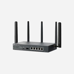 TP-Link Omada ER706W-4G Routeur WiFi 6 Bi-bande 2.4/5GHz 2402Mbps Gigabit Ethernet WAN/LAN 4G LTE-TDD/FDD NanoSIM, 5 antennes externes - Miniature 2