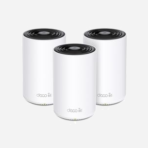 TP-Link Deco XE75 (DECO-XE75(3-PACK)) Système Mesh Tri-bande Wi-Fi 6E (802.11ax) 670m² Blanc, CPU 1.7GHz, 3 Ports RJ-45, MU-MIMO, Amazon Alexa
