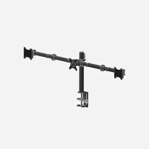 iiyama DS1003C-B1 Support Bureau pour 3 écrans 10-27" (25.4-68.6cm), VESA 75/100mm, Pince, Charge 30kg, Rotation 90°, Noir - Miniature 2