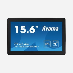 iiyama ProLite TF1633MSC-B1 : Écran Tactile 15.6" Full HD IPS, 1920x1080, 5ms, 385cd/m², HDMI, DisplayPort, USB Hub, VESA 100x100, Noir