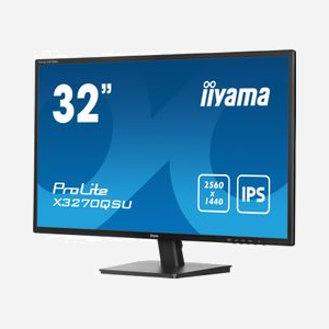 Iiyama ProLite X3270QSU-B1 Moniteur 32" WQHD IPS LED 2560x1440 3ms 100Hz, Hub USB 3.2 Gen 1, HDMI 2.0/DisplayPort 1.4, VESA 100x100mm, Noir - Miniature 4