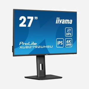 iiyama ProLite XUB2792UHSU-B6: Écran 27" 4K Ultra HD IPS LED, 3840x2160, 4ms, 350cd/m², USB 3.2 Gen 1, HDMI 2.0, DisplayPort 1.2, VESA - Miniature 3