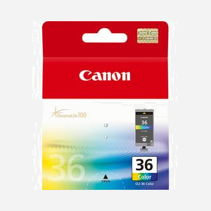 Canon CLI-36 Cartouche d'Encre Couleur C/M/Y Pigmentée, 12ml, Rendement 249 pages, Compatible PIXMA iP100/mini260/mini320