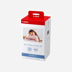 Canon KP-108IN Pack Papier Photo 108 Feuilles 101.6x152.4mm Jet d'encre Couleur Compatible Canon SELPHY Compact (Référence: 3115B001)